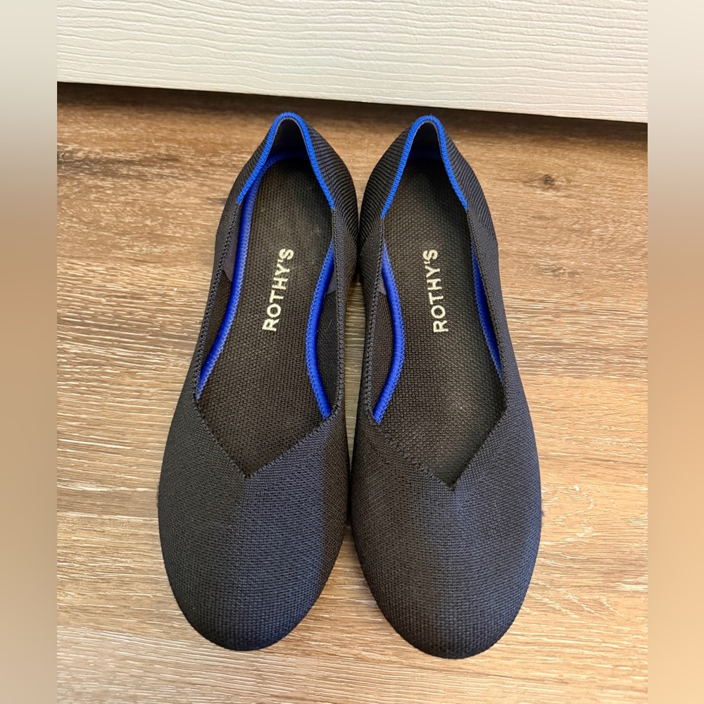 Rothy's Classic Black Round Toe Ballet Flats, Women’s Size 8